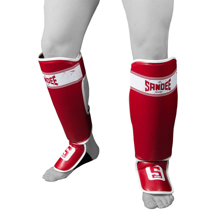 Sport Slim Shinguards - Red & White