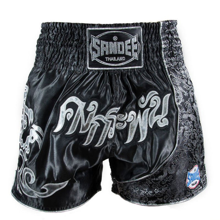 Thai Shorts - Unbreakable - Black/Silver