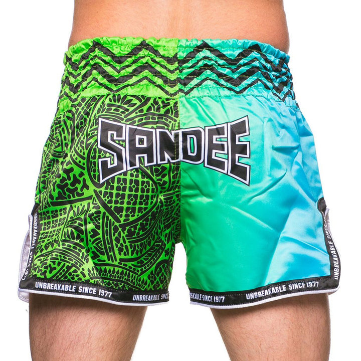 Thai Shorts - Warrior - Green/Blue